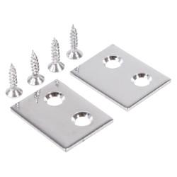 Bramah Rola Sash Window Stop Plate - 25 x 18mm - Polished Chrome
