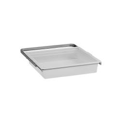 elfa Top Track System - Click In Shallow Mesh Basket & Gliding Frame - 448 x 436 x 88mm - Platinum