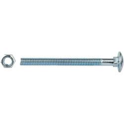 Carriage / Coach Bolt with Nut - M12 x 180mm - Zinc Plated - Pack of 4