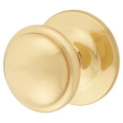 Carlisle Brass Polished Brass Round Victorian Centre Door Knob - 86mm Rose Diameter