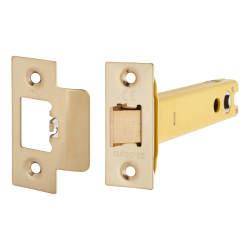 Altro Heavy Duty Bolt Through Tubular Latch - 128mm Case - 107mm Backset - Square - PVD Brass