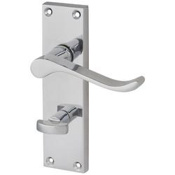 Touchpoint Polished Chrome Budget Scroll Bathroom Door Handles - Mia Range - 153 x 42mm