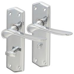 Altro Polished Chrome Bathroom Door Handles - Rome Range - 170 x 50mm