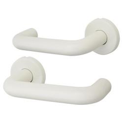 Hoppe AR600/20 Diamond White Nylon Steel Core Safety Door Handle on Rose - Paris Range