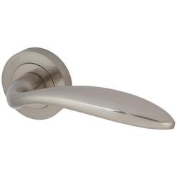 Touchpoint Satin Nickel Door Handles on Round Rose - Morgan Range