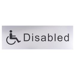 Altro Disabled Toilet Door Sign - 300 x 100mm - Brushed Silver Plastic