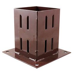 TIMCO Bolt Down Fence Post Shoe - Quick Fit - 100 x 100mm - Oxide Red