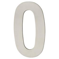 Altro 100mm Concealed Screw Fix Door Numeral - 0 - Satin Stainless Steel