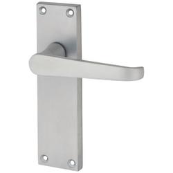 Touchpoint Satin Chrome Budget Straight Latch Door Handles - Mia Range - 153 x 42mm
