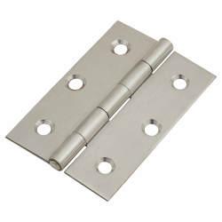 Pressed Butt Door Hinge - 76 x 51 x 1.5mm - Satin Stainless Steel - Pair