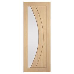 LPD Girona 1 Light Clear Glazed Pre-Finished Solid Internal Door - 1981 x 762 x 35mm - Oak