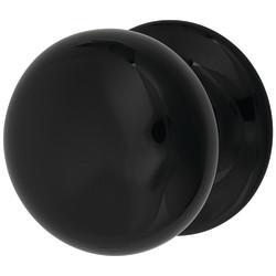 Hampstead Black Traditional Porcelain Mortice/Rim Door Knob - 60mm Rose Diameter