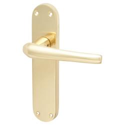 Hampstead Polished Brass Latch Door Handles - Naples Range - 182 x 40mm