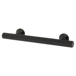 Altro York 12mm Knurled T-Bar Cabinet Pull Handle - 96mm Centres - Matt Black