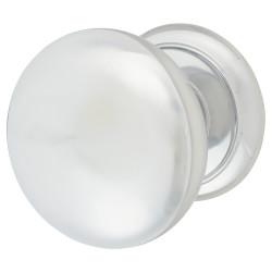 Carlisle Brass Polished Chrome Large Round Centre Door Knob - 90mm Rose Diameter