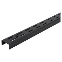 Rothley Twin Slot Shelf Wall Upright - 1600mm Length - Matt Black