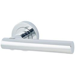 Altro Polished Chrome Door Handles on Round Rose - Bella Range