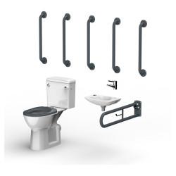 Fitzroy of London Rimless Close Coupled Doc M Pack - Exposed Fixings - Dark Grey