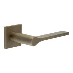 CRES by Frelan Antique Brass Sprung Fire Rated Door Handles on Square rose - CR-105 Range