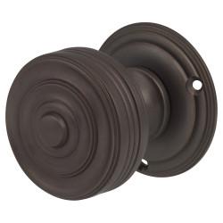 Hampstead Brushed Oil Rubbed Bronze Georgian Ringed Mortice Door Knob - 55mm Rose Diameter
