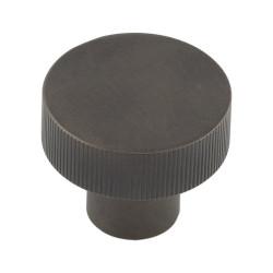 Hoxton by Frelan Thaxted Lines Round Cabinet Knob - 30mm Diameter - Dark Bronze