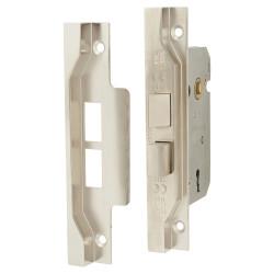 Eurospec 2 Lever Pre Rebated Sashlock - 64mm Case - 44mm Backset - Nickel Plated