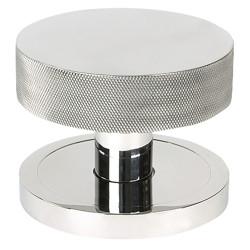 From The Anvil Brompton Polished Stainless Steel Round Knurled Centre Door Knob - 90mm Rose Diameter