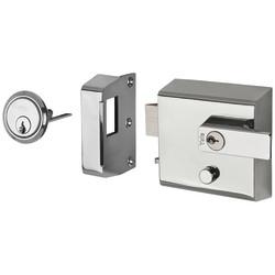 Yale P1 Double Locking Nightlatch - 60mm Backset - Polished Chrome Case/Cylinder