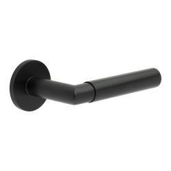 CRES by Frelan Black Unsprung Fire Rated Door Handles on Round Rose - CR-102 Range