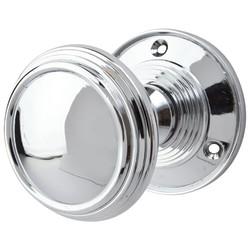 Altro Polished Chrome Lined Mortice Door Knob - 65mm Rose Diameter