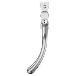 Mila Heritage Pear Drop Locking Espagnolette Casement Window Handle - Left Hand - Satin Chrome