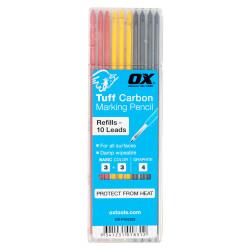 OX Pro Tuff Carbon Pencil Lead Replacements - Mixed Colours & Graphite - Pack of 10