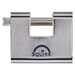 Squire ASWL2 KA1 Armoured Steel Shutter Lock - 80mm Body - 29 x 15mm Shackle - Keyed Alike - Chrome