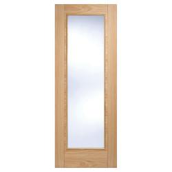 LPD Vancouver Pattern 10 1 Light Clear Glazed Pre-Finished Internal Door - 1981 x 762 x 35mm - Oak