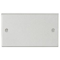Knightsbridge 2 Gang Square Edge Blank Plate - Brushed Chrome