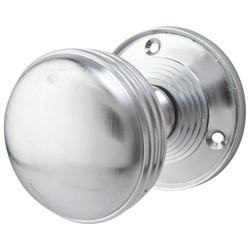Altro Satin Chrome Ringed Mortice Door Knob - 65mm Rose Diameter