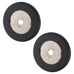 Altro Matt Black Rose Set for 30mm Door Pull Handless - 52 x 6mm