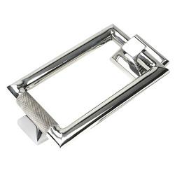 From The Anvil Brompton Rectangular Knurled Door Knocker - Polished Stainless Steel - 145 x 90mm