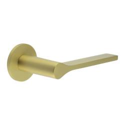 CRES by Frelan Satin Brass Fixed Dead Door Handles on Round Rose - CR-105 Range