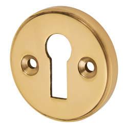 Altro Escutcheon - 40mm Diameter - Keyhole - Polished Brass