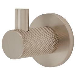 Altro Knurled Single Coat Hook - 50 x 25mm - Satin Nickel