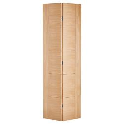 LPD Vancouver 5 Panel Pre-Finished Solid Bi-Fold Internal Door - 1981 x 762 x 35mm - Oak