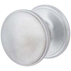 Altro Satin Chrome Round Centre Door Knob - 80mm Rose Diameter