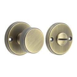 Burlington by Frelan Westbourne Knurled Bathroom Turn & Release - 40mm Diameter - Antique Brass