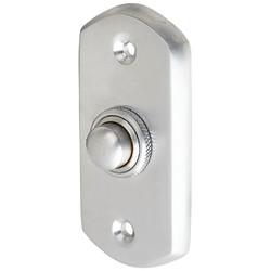 Altro Satin Chrome Rectangular Shaped Edge Period Bell Push - 76 x 38mm
