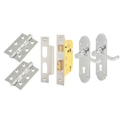 Touchpoint Polished Chrome Victorian Summer Scroll 3 Lever Sashlock Door Handles Pack