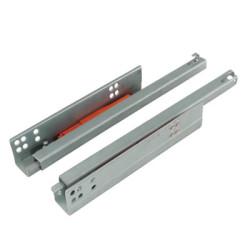 Klug Base Mount Push to Open Drawer Runner - Single Extension - 550mm Length - 25kg - Zinc