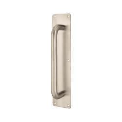 Hampstead Satin Stainless Steel 22mm D-Bar Door Pull Handle on Plate - Screw Fix - 350 x 75 x 1.5mm