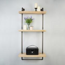 Altro 1/2" 3 Tier Drill Through Pipe Shelf Kit with Hanging Rail - Grey