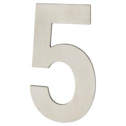 Hampstead 100mm Concealed Screw Fix Door Numeral - 5 - Satin Stainless Steel